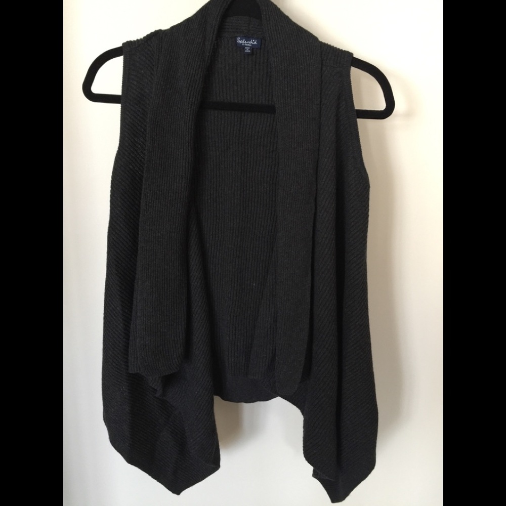 Splendid draped open front sleeveless sweater